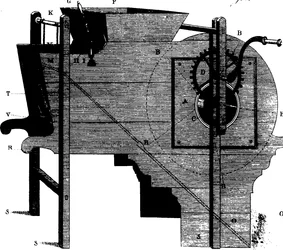 Fleuron aus dem Buch: Einhundertsechs Kupferplatten von mechanischen Maschinen und landwirtschaftlichen Geräten, genehmigt und angenommen von der Gesellschaft zur Förderung von Kunst, Gewerbe und Handel, ... Sorgfältig korrigiert und überarbeitet von Alexa